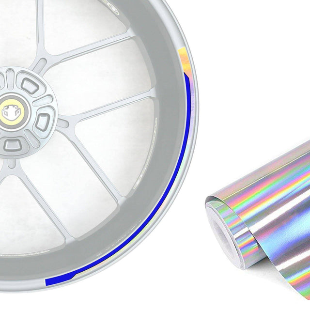 17 inch Rim Silver Holographic Wheel Stickers J11 Rim Skin Decal Strip | For Kawasaki Vulcan S 650 Z1000 Z400 Z650 Z800 Z900.