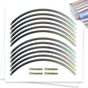 Kawasaki ninja 17'' Rim Chrome Holographic Wheel Stickers J12 Rim Skin Decal Strip | For Kawasaki ZX10R ZX14R ZX6R ZX6RR Ninja.