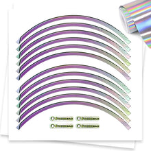 Load image into Gallery viewer, Kawasaki ninja 17&#39;&#39; Rim Chrome Holographic Wheel Stickers J12 Rim Skin Decal Strip | For Kawasaki ZX10R ZX14R ZX6R ZX6RR Ninja.
