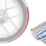Suzuki sticker 17 inch Rim Chrome Holographic Wheel Stickers J14 Rim Skin Decal Strip | For Suzuki GSX-R 125 250 600 750 1000.