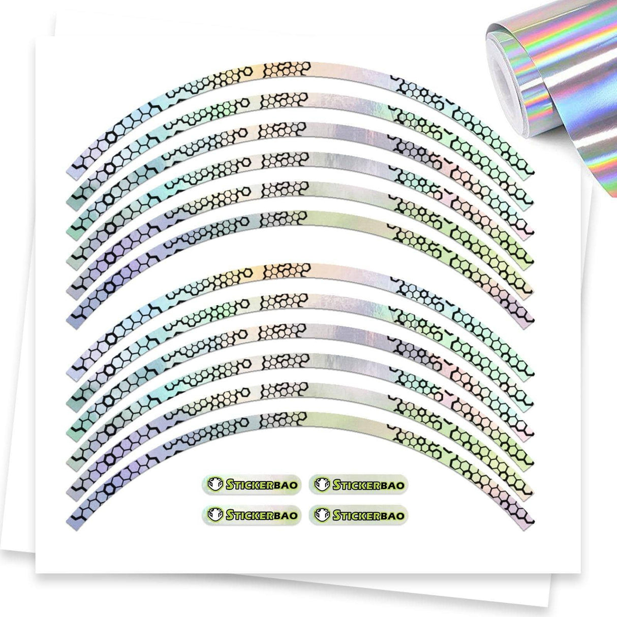 17 inch Rim Rainbow Holographic Wheel Stickers J15 Rim Skin Decal Strip | For Suzuki GSX-S 1000 F 125.