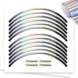 17 inch Rim Rainbow Holographic Wheel Stickers J18 Rim Skin Decal Strip | For Yamaha MT-10 MT-09 MT-07 FJR1300.