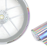 17 inch Rim Silver Holographic Wheel Stickers J19 Rim Skin Decal Strip | For Yamaha YZF R1 R3 R6 R7 R15 R25.