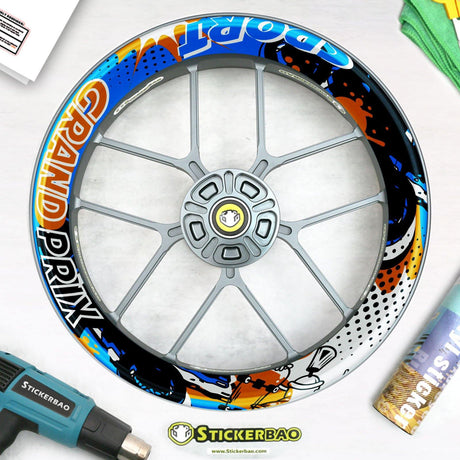 Grand Prix Graffiti T19 Rim Decals Whole Rim | For Kawasaki ZX6R ZX10R ZX9R.