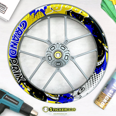 Grand Prix Graffiti T19 Rim Decals Whole Rim | For Kawasaki ZX6R ZX10R ZX9R.