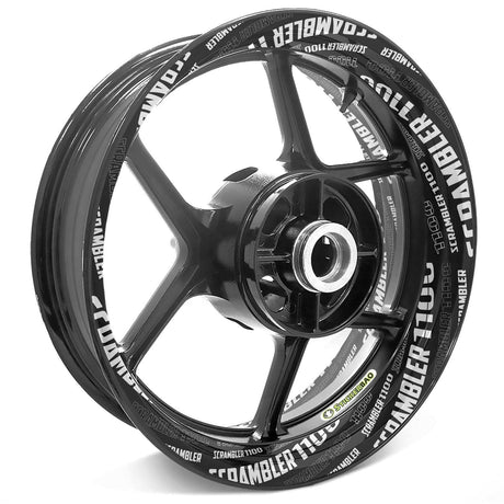 For Ducati Scrambler 1100 Logo 17 inch Rim Wheel Stickers TA001 Whole Rim Decal.