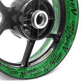 For Kawasaki Ninja 1000 Logo 17 inch Rim Wheel Stickers TA001 Whole Rim Decal.