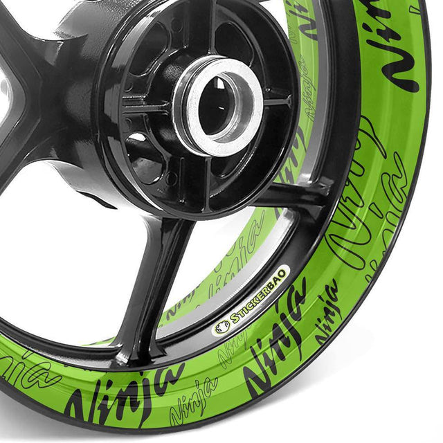 For Kawasaki Ninja Logo 400 250R 650 1000 17 inch Rim Wheel Stickers TA001 Whole Rim Decal.
