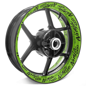 For Kawasaki Ninja 1000 Logo 17'' Rim Wheel Stickers TA001 Whole Rim Decal.