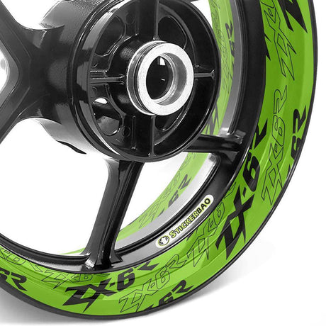 For Kawasaki ZX-6R Logo 17 inch Rim Wheel Stickers TA001 Whole Rim Decal.