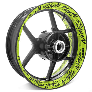 For Kawasaki Ninja 1000 Logo 17'' Rim Wheel Stickers TA001 Whole Rim Decal.