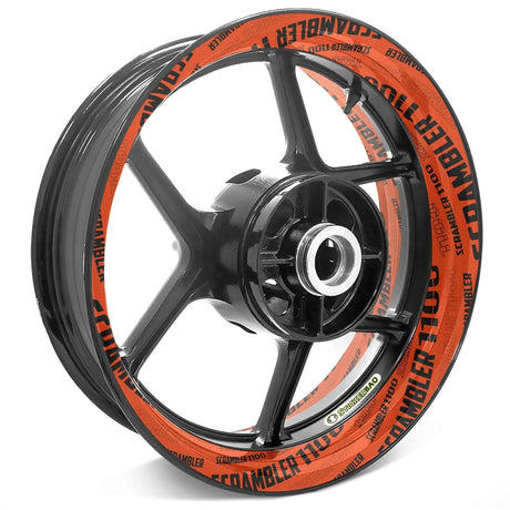 For Ducati Scrambler 1100 Logo 17 inch Rim Wheel Stickers TA001 Whole Rim Decal.