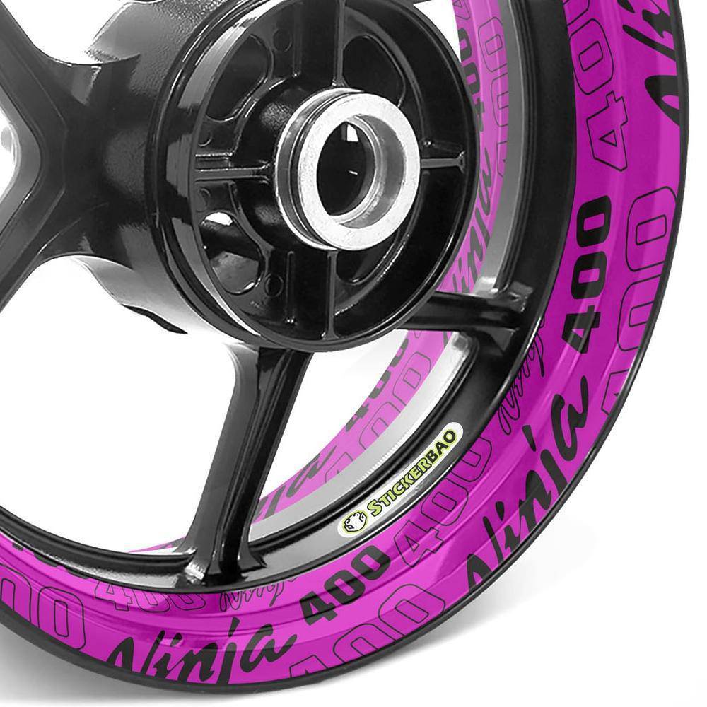 For Kawasaki Ninja 400 Logo 17 inch Rim Wheel Stickers TA001 Whole Rim Decal.