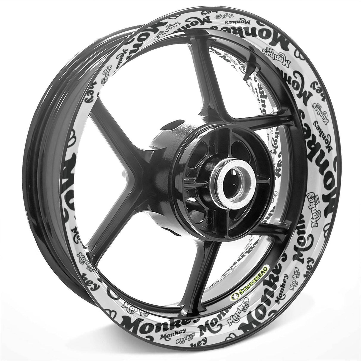 For Honda Monkey Logo Z125M 12 inch  Rim Wheel Stickers TA001 Whole Rim Decal.