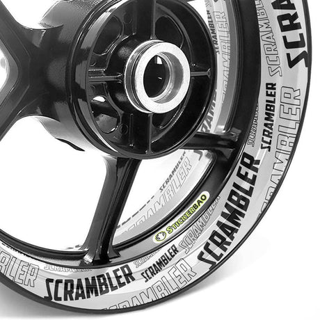 For Ducati Scrambler Logo 17 inch Rim Wheel Stickers TA001 Whole Rim Decal.