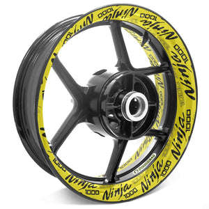 For Kawasaki Ninja 1000 Logo 17'' Rim Wheel Stickers TA001 Whole Rim Decal.