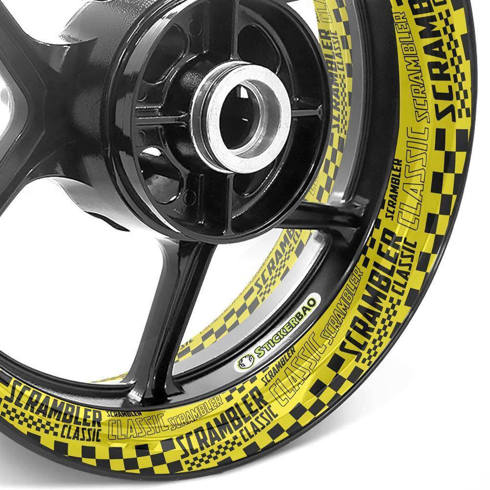 For Ducati Scrambler Classic Logo 17 inch Rim Wheel Stickers TA001 Whole Rim Decal.