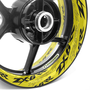 For Kawasaki ZX-6RR Logo 17'' Rim Wheel Stickers TA001 Whole Rim Decal.