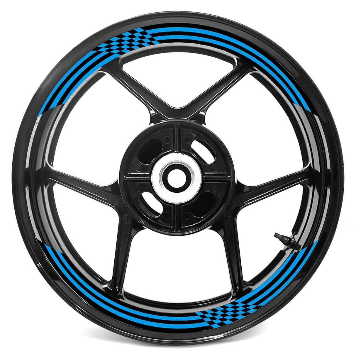 17 inch Rim Wheel Stickers C01B Check Grid Black Inner Rim Decal | For MV Agusta Brutale 1000RR 800 F4.