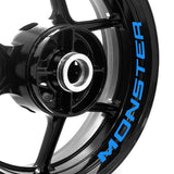 For Ducati Monster 821 797 696 Logo 17 inch Rim Wheel Stickers WSSB Inner Rim Decal.