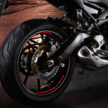 For Ducati Monster 821 797 696 Logo 17 inch Rim Wheel Stickers WSSB Inner Rim Decal.