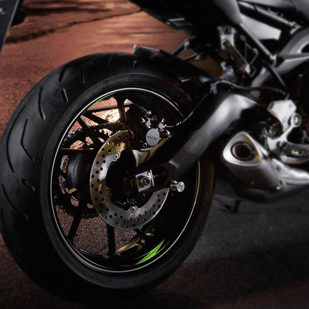 For Kawasaki Z750 Z800 Logo 17 inch Rim Wheel Stickers WSSB Inner Rim Decal.