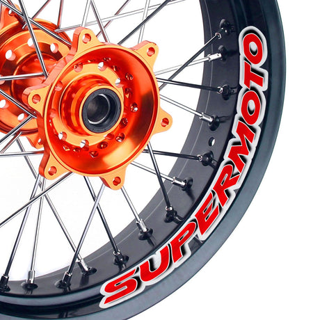 17 inch Rim Wheel Stickers SUPERMOTO-31 Dirt Bike Inner Rim Decal | For Yamaha WR250R XT250X Kawasaki KXF450.